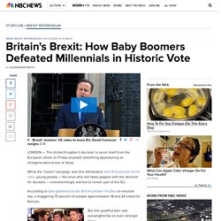 Britain's Brexit: How Baby Boomers Defeated Millennials in Historic Vote