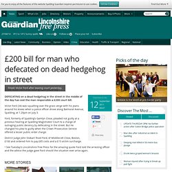 £200 bill for man who defecated on dead hedgehog in street - Crime