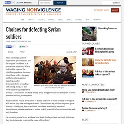 Choices for defecting Syrian soldiers