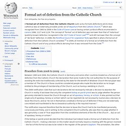 Formal act of defection from the Catholic Church