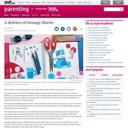 A defence of teenage diaries