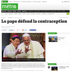 Le pape défend la contraception