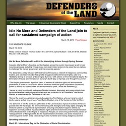 Idle No More and Defenders of the Land join to call for sustained campaign of action