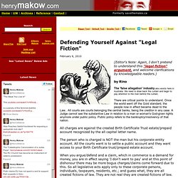Defending Yourself Against "Legal Fiction"