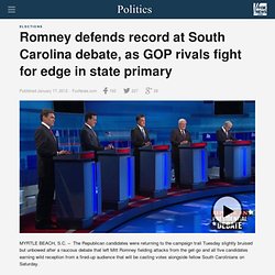 Romney Put On Defense At South Carolina Debate, As GOP Rivals Fight For Edge In State Primary