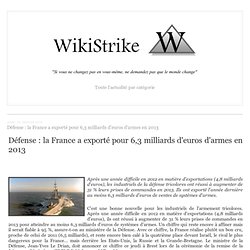 Défense : la France a exporté pour 6,3 milliards d'euros d'armes en 2013