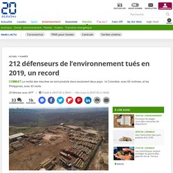 212 défenseurs de l’environnement tués en 2019, un record Le 29 juillet 2020