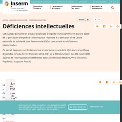 INSERM-Déficiences intellectuelles - La science pour la santé