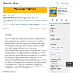 Vitamin D deficiency and myocardial diseases - Pilz - 2010 - Molecular Nutrition &amp; Food Research