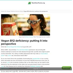 Vegan B12 deficiency: putting it into perspective