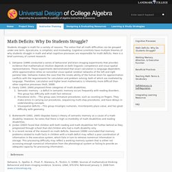 Math Deficits: Why Do Students Struggle?