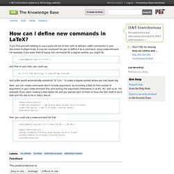 How can I define new commands in LaTeX? - IS&T Contributions - Hermes