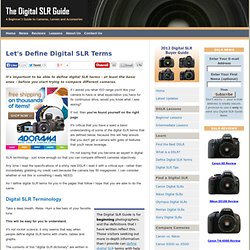 Define Digital SLR Terms