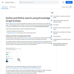 Define and Refine search using Knowledge Graph Entities - Custom Search Help