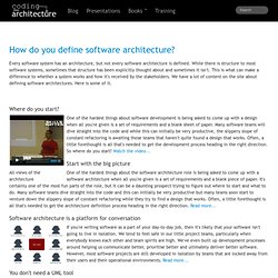How do you define software architecture?