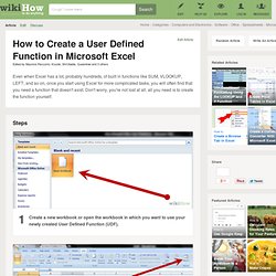 How to Create a User Defined Function in Microsoft Excel