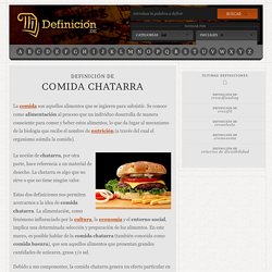 DOCENTESCONECTADOS+COMIDACHATARRA, Definición de comida chatarra