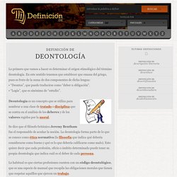 Definición de deontología