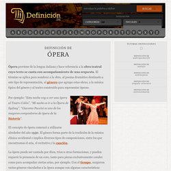 Definición de ópera