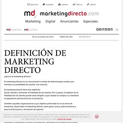 Definición de Marketing Directo