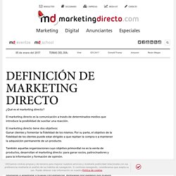 Definición de Marketing Directo - Marketing Directo