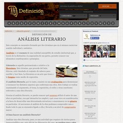 Definición de análisis literario