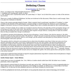 Defining Chaos by Jaq D. Hawkins