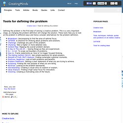 Tools for defining the creative problem
