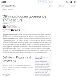 Defining program governance and structure
