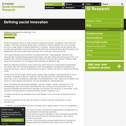 European Social Innovation Research