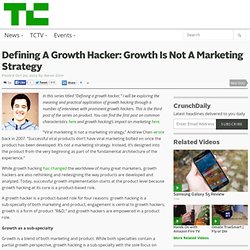 Defining A Growth Hacker: Growth Is Not A Marketing Strategy