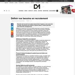 Définir vos besoins en recrutement