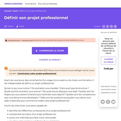 Définir son projet professionnel