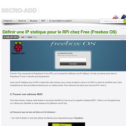 Définir une IP statique pour le raspberry pi chez Free