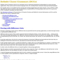 Definite Clause Grammars (DCGs)