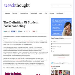 The Definition Of Student Backchanneling