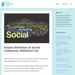 Simple Definition of Social Commerce (with Word Cloud & Definitive Definition List)