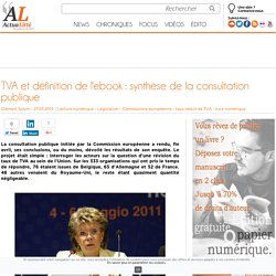 TVA et définition de l'ebook : synthèse de la consultation publique