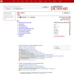 say - definition of say by Macmillan Dictionary