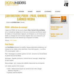 [Définition] POEM : Paid, Owned, Earned Media