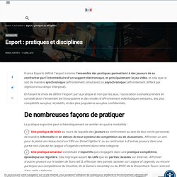 France Esports - Esport : définition, pratiques et disciplines