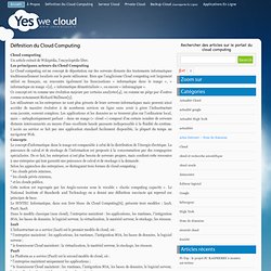 » Définition du Cloud Computing