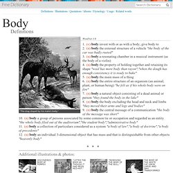 body - definition, etymology and usage, examples and related words