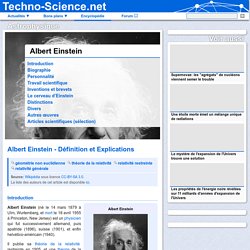 □ Albert Einstein - Définition et Explications