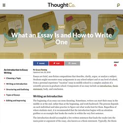 The Definition of an Essay Including Writing Resources