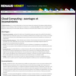 Le Cloud Computing : définition, avantage et inconvénients