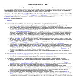 Open Access Overview (definition, introduction)