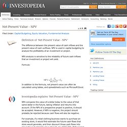 Net Present Value (NPV) Definition