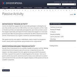 Passive Activity Definition
