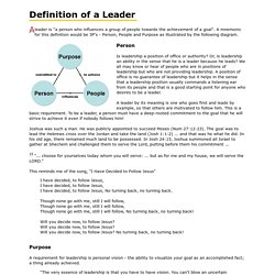 Definition of a Leader